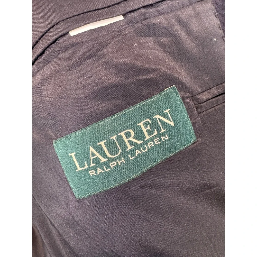 Lauren Ralph Lauren Wool Blazer Navy Men's 46L Wool Gold Buttons Business Casual